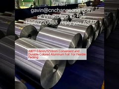 A8011 0,6 mm/1250 mm Foglio di alluminio colorato conveniente e durevole per imballaggio flessibile