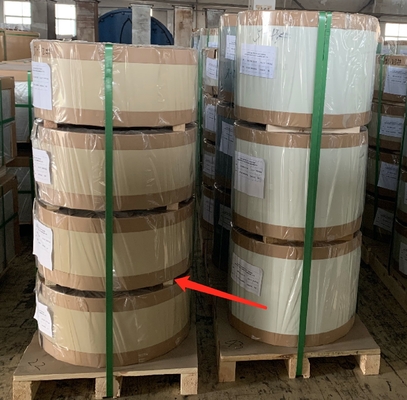 Bobina di foglio di alluminio preverniciato da 0,11 mm di spessore e 55 mm di larghezza per la produzione di nastro di ventilazione per colmi arrotolabili